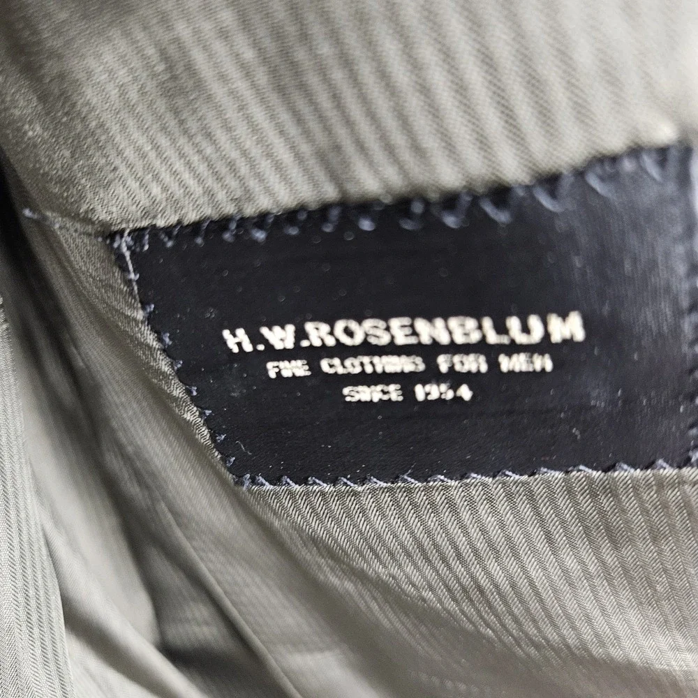 H.W.‎ Rosenblum Jack Victor Cashmere Blazer 45S Green Sport Coat Union Made...